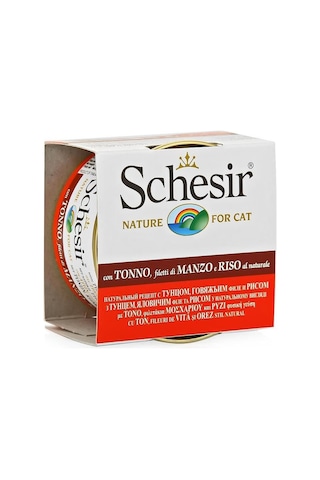 Schesir Ton Balıklı ve Sığır Etli Konserve Yetişkin Kedi Maması 85 G