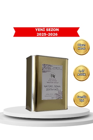 Bahçe Piladar Olgun Hasat Natürel Sızma Zeytinyağı 3 Lt Teneke 2025-2026 Hasat