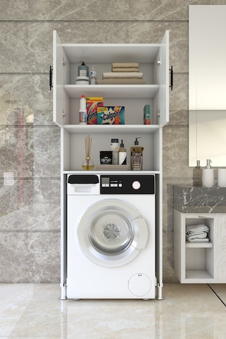Esmopa Mobilya Çok Amaçlı Banyo Çamaşır Makinası Dolabı Beyaz