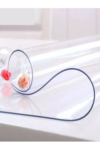 Stylishlook 1.5mm 70x100cm Silikon Masa Örtüsü Esnek Cam Şeffaf 193457557 Şeffaf Kristal