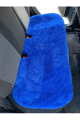 Yumuşak Tüylü Peluş Serme Oto Koltuk Minder Arka Mavi