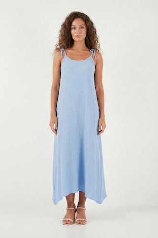Lela Regular Fit Ip Askılı Uzun Bayan Elbise 5865732 Bebe Mavi