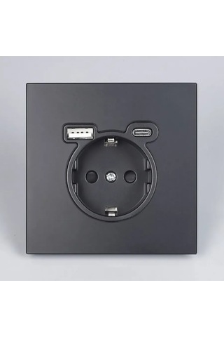 Southtrade Tek Prizli Usb Ve Type-c Özellikli Siyah Elektrik Prizi. 418051496 Usb Ve Type-c Prizli