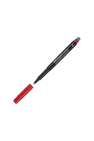 Faber-castell Permanent Asetat Ve Cam Kalemi M Uç 1.0 Mm Kırmızı - 10 Adet Toptan Paket