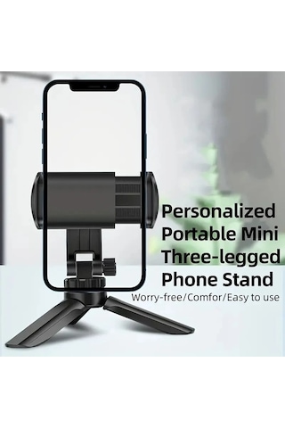 Tongxida Mini Taşınabilir Tripod, Masaüstü, İphone/samsung Uyumlu, Çok Açılı Black -
