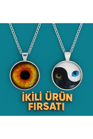 İkili Ürün Fırsatı Nazar Göz Ve Ying Yang Kolye