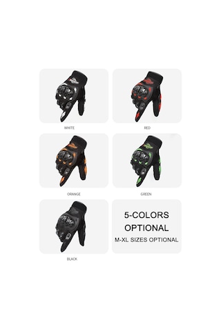 Ekrana Dokunmak için Tam Parmak Erkek Motosiklet Eldiveni