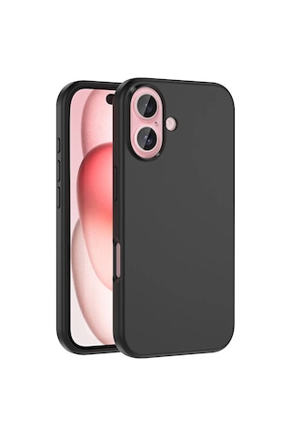 Apple Uyumlu iPhone 16 Plus Kılıf M-safe Şarj Özellikli Sıvı Teknolojili Silinebilir Sert Zore Kivi Kapak Siyah