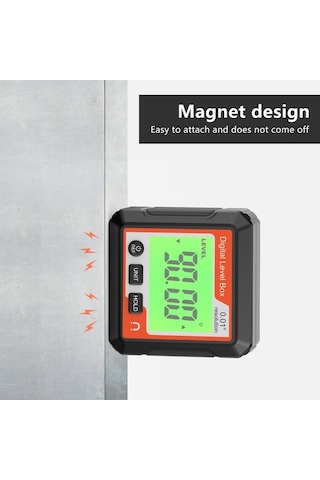 Novahub Su Terazisi Dijital Açılı Ölçer, Eğimölçer Manyetik Tabanlı Lc Beyaz, Elektronik Açıölçer