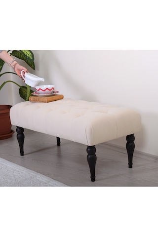 Lorencehome Missus Bench Puf (Krem)