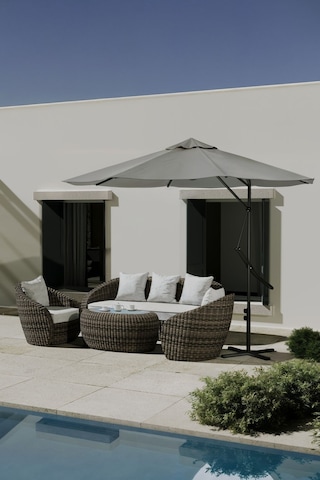 Bahçe Balkon Cafe Şemsiye 290x290 Cm Katlanır Gri