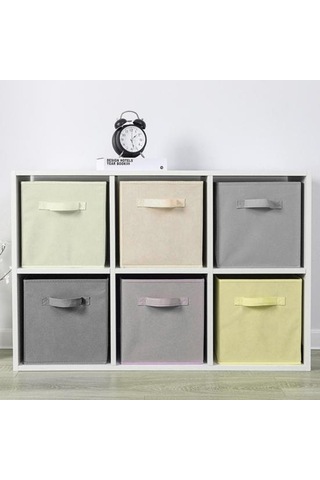 Saplı Kumaş Saklama Küpü Büyük Kapasite Kolay Erişim Katlanabilir Ağır Hizmet Oyuncakları Siyah