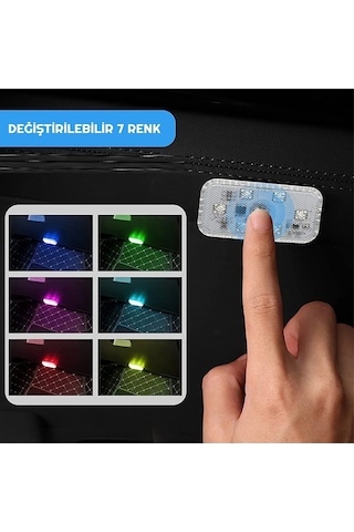 Hubstein 7 Renk Değişebilen Dokunmatik Sensörlü Mini 6 Led Lamba