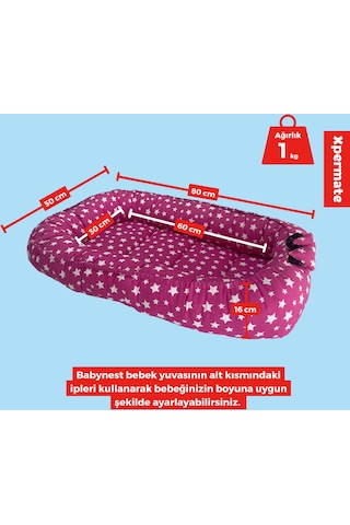 Xpermate Babynest,yenidoğan Bebek Yuvası,taşınabilir Yatak Pembe