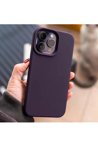 İphone Uyumlu 14 Pro Max Için Kadife Kapak Içi Derin Mor Lansman Kılıf