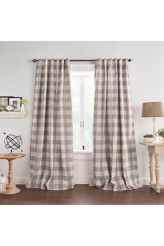 Elrene Home Fashions Farmhouse Living Grainger Buffalo-check Karartma Perdesi, Oturma Odası Ve Yatak Odası Perdesi, Ç Çok Renkli