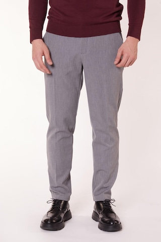 Braccas Erkek Beli Yarım Lastikli Slim Fit Chino Crop Pantolon Koyu Gri Koyu Gri
