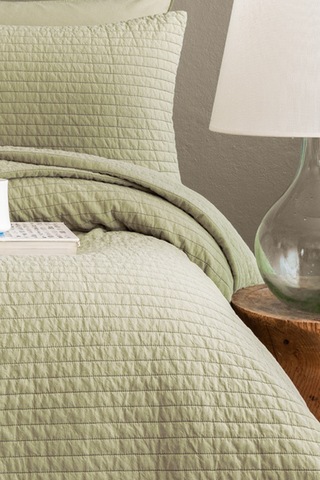 İssimo Home Savanna Yeşil Çift Kişilik %100 Pamuk Poplin Yatak Örtüsü Seti Yeşil