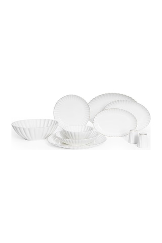 Maxx Doria Parthenon Gold 12 Kişilik 58 Parça Yemek Takımı Pa2068 Beyaz - Gold