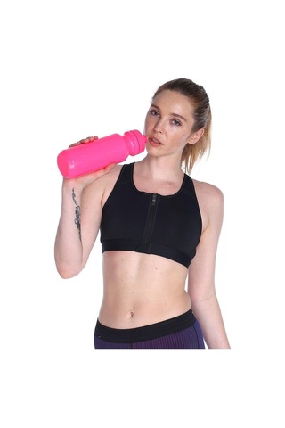Swoosh Orta Destekli Dolgulu Önü Fermuarlı Kadın Spor Sütyeni Dd1205-010 Siyah