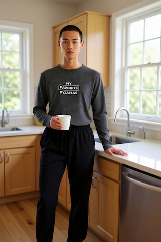 Erkek Antrasit Baskılı Sweatshirt Ve Pantolon Ev Giyim Takımı Fon