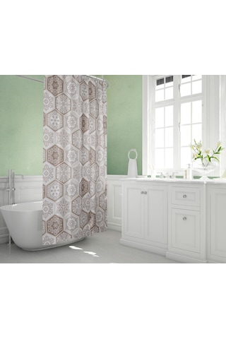 Zethome Tropik Banyo Duş Perdesi 2345 Çift Kanat 2x120x200 Çok Renkli