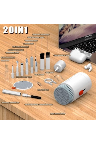 Suofeng Q20 20'li 1 Temizlik Seti: Telefon, Bilgisayar, Klavye Ve Kulaklık İçin Beyaz Sıvılı Temizleme Aleti