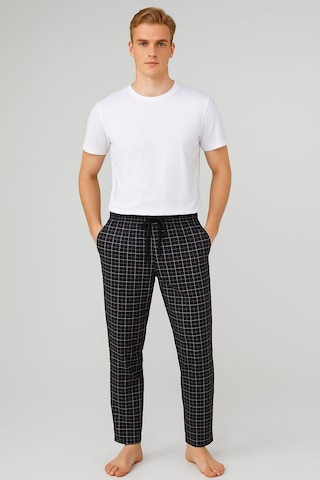 Erkek Desenli Cepli % 100 Pamuk Tek Alt Siyah Siyah