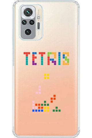 Xiaomi Redmi Note 10 Pro Uyumlu Şeffaf Kılıf 3 Tetris Tasarımlı