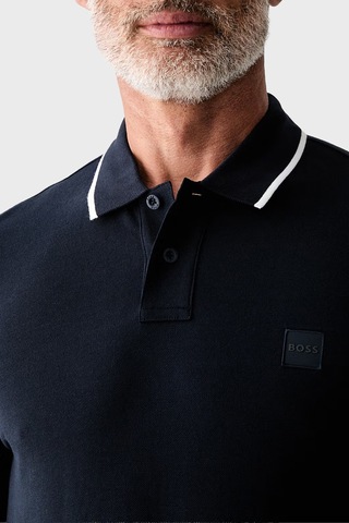 Boss % 100 Pamuk Regular Fit Düğmeli Polo Erkek Polo 50566186 404 Lacivert
