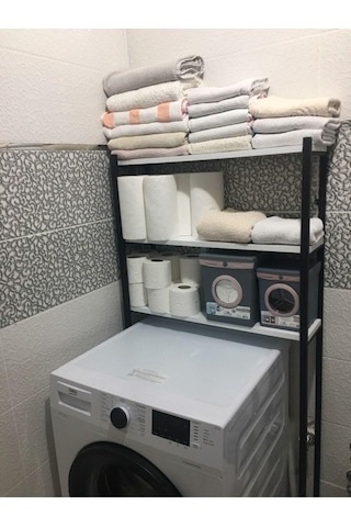 Çamaşır Makinesi Üstü Düzenleyici Raf Banyo Dolabı Rafı Makine Üstü Beyaz 3 Raflı Banyo Düzenleyici Renkli