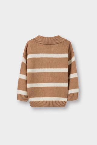 Defacto Erkek Bebek Polo Yaka Çizgili Kazak C8879a525auer105 Ekru