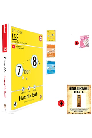 Tonguç Akademi 8. Sınıf 7 den 8 e Hazırlık Seti En Son Baskı Yeni + Test Kitabı Hediye + Kişiye Özel Ahşap Harry Potter Kitap Ayracı Hediye