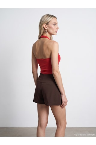 Dilvin 21268 Halter Top-kırmızı