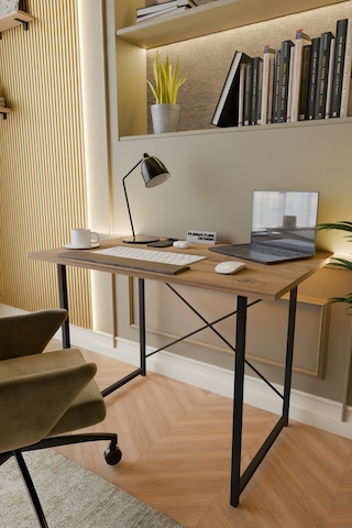 Metal Ayaklı Çalışma Masası Ofis Masası Atlantik Çam 60 x 90