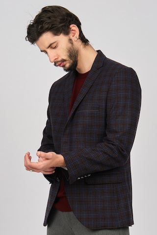 Lucas Erkek Ekoseli Spor Kesim Yün Ceket 2651001 Lacivert Lacivert(531445836) Lacivert