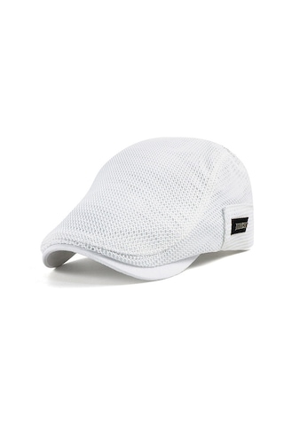 Hqgoodstore Yeni Rahat Basit Düz Renk Tam Örgü Nefes Alabilen İnce Erkek Sivri Şapka Beyaz Beyaz