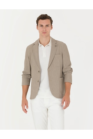 Pierre Cardin Erkek Vizon Ekstra Slim Fit Spor Ceket 50269735-vr052 Kahverengi