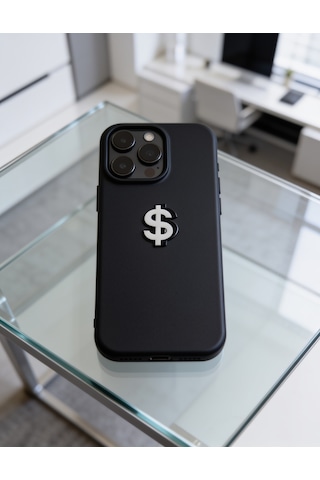 Dolar Sembolu Beyaz Rengi Telefon Sticker 3d Metal Tasarım, Arka Süs A300140