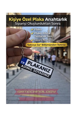 Kişiye Özel Plaka Anahtarlık Mavi