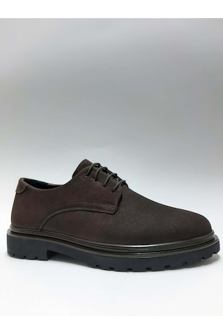 Roccia Hakiki Deri Nubuk Kahverengi Klasik Bağcıklı Casual Model Erkek Ayakkabı C-810459rccia