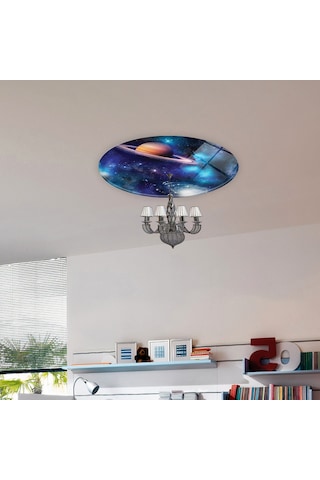 Cam Avize Göbeği | Galaksi Desen | Renkli | Çap50 Galaksi Desen - Renkli