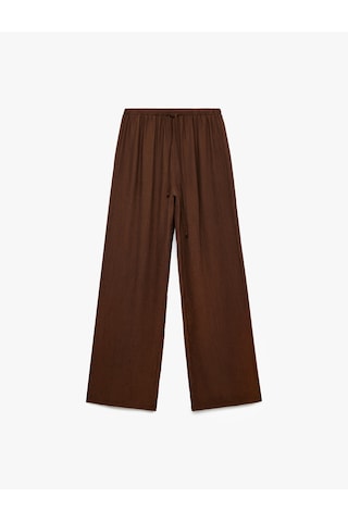 Koton Beli Lastikli Bürümcük Düz Paça Pantolon Kahverengi 5sal40128ıw Kahve