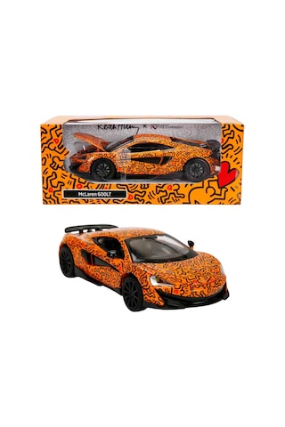 1:32 Sesli Ve Işıklı Rmz Hobby Keith Haring Serisi Die Cast Çek Bırak Model Araba - Turuncu Mclaren