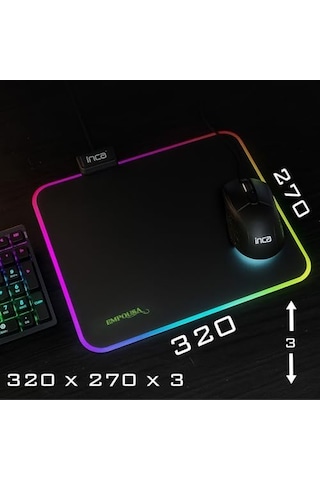 Imp-024t Empousa Rgb 7 Led Medıum Mousepad 320x270x3mm ,12 Farklı Değişebilen Dokunmatik Işık Efekt Diğer