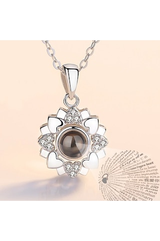 Chavin 100 Dilde Seni Seviyorum Projeksiyon Kalp Kolye Ed07By Beyaz