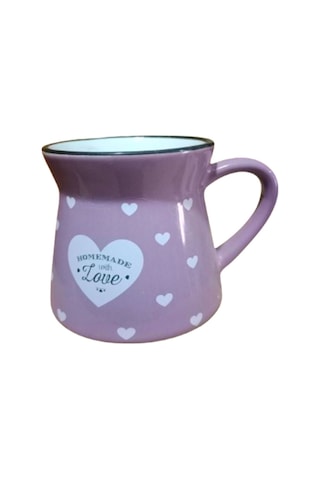 Seramik Kulplu Bardak Kalpli Desen Renli 250 Cc - Çok Renkli Çok Renkli