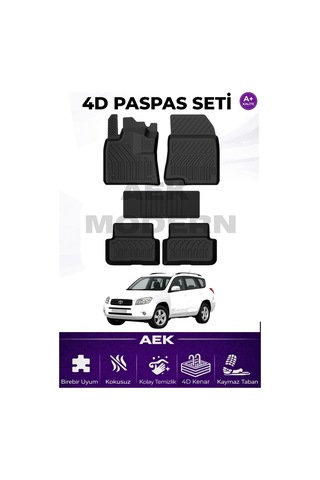 Toyota Rav4 Sonrası 3 4d Paspas Seti 2005-2013 A++ Kalite 5 Parça