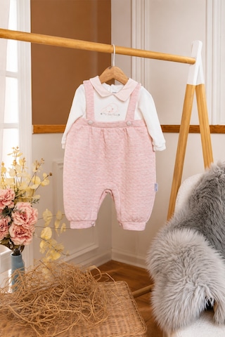 Babyhola Kız Bebek Salopet Görünümlü Tulum 13999 Pembe