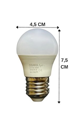 10 Adet Osaka 7w 50w Sarı Işık E27 Duylu Kalın Duy Led Mini Ampul